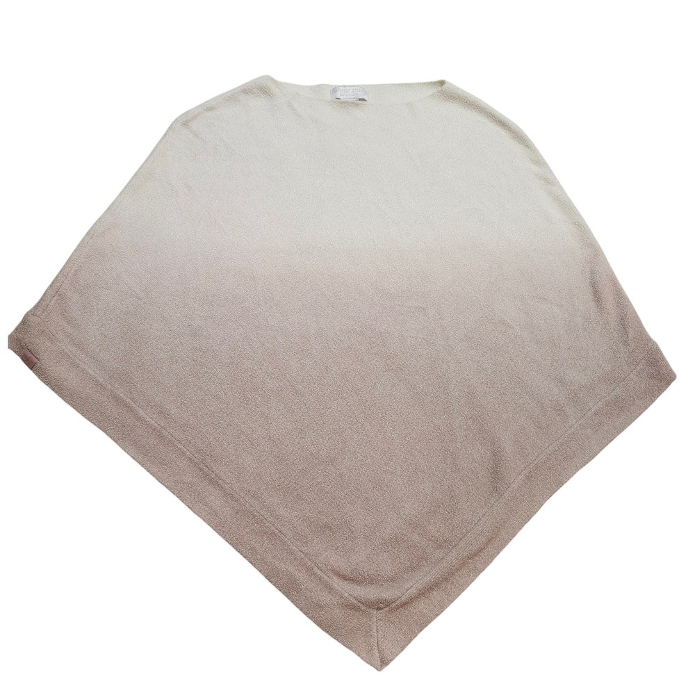Barefoot Dreams CozyChic‎ Ultra Lite Poncho One Size OS Dip Dye Cream Taupe Cozy